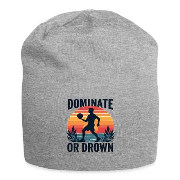 Dominate or Drown – Sporty motif for athletes - Jersey Beanie - heather grey - Front