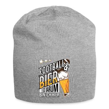 Le football et la bière, c’est pour ça que je suis ici - Bonnet en jersey - gris chiné - Devant