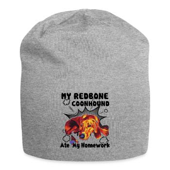 Redbone Coonhound Ate My Homework - Jersey Beanie - heather grey - Front