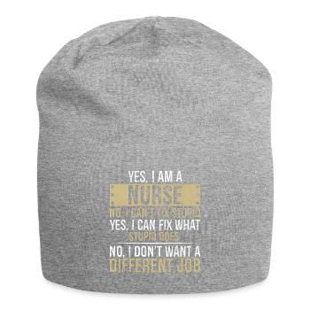 je suis infirmière non je ne peux pas réparer stupide je répare - Bonnet en jersey - gris chiné - Devant