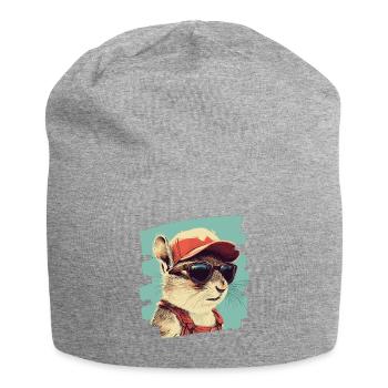 Chipmunk Retro - Jersey Beanie - heather grey - Front