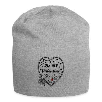 Be my Valentine - Amour - Cadeau - Bonnet en jersey - gris chiné - Devant