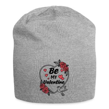 Be my Valentine - Amour - Cadeau - Bonnet en jersey - gris chiné - Devant