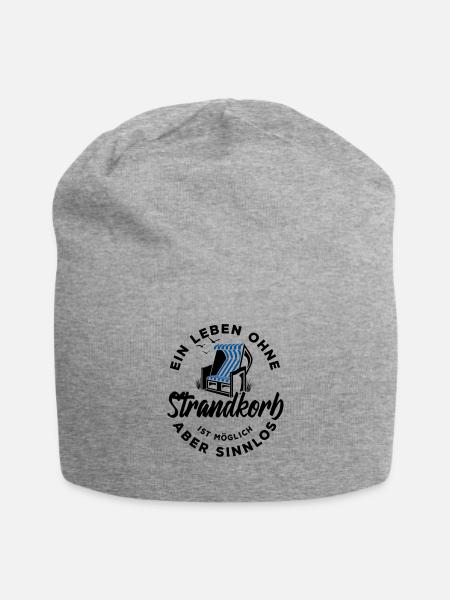 Ein Leben ohne Strandkorb ist möglich aber sinnlos - Jersey-Beanie - Grau meliert