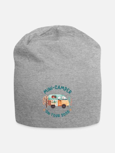 Kind Camper 2025 Camping Urlaub Kinder Wohnwagen - Jersey-Beanie - Grau meliert