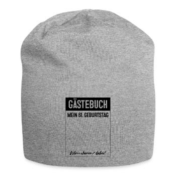 Gästebuch 61 Jahre alt 61. Geburtstag - Jersey-Beanie - Grau meliert - Vorne