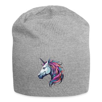 Einhorn Portrait - Jersey-Beanie - Grau meliert - Vorne