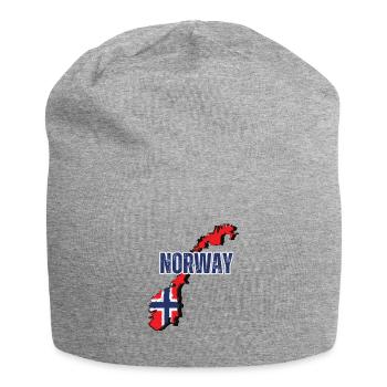Norwegische Flagge, Norwegischer Stolz - Jersey-Beanie - Grau meliert - Vorne