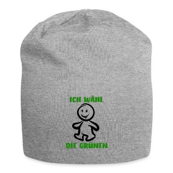 Ich wähl die Grünen - Wähler - Stimme - Jersey-Beanie - Grau meliert - Vorne