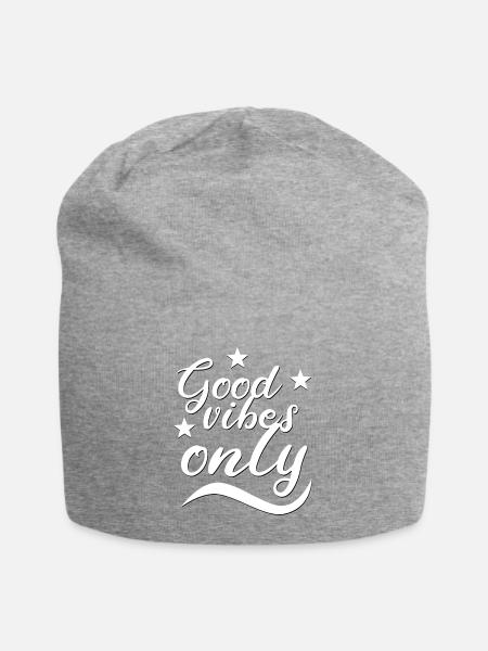 Good Vibey Only Spirit Cool Style Gut Feel Good - Jersey-Beanie - Grau meliert