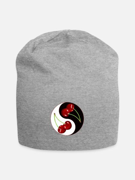 Rockabilly Kirsche Kirschen Obst Asien - Jersey-Beanie - Grau meliert