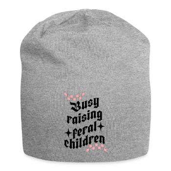 Beschäftigt mit der Erziehung wilder Kinder, lustige Mutter - Jersey-Beanie - Grau meliert - Vorne