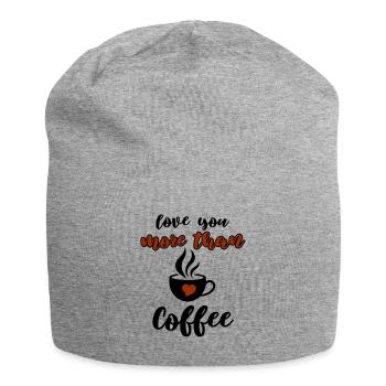 Lustiges Kaffee & Liebe Design - Jersey-Beanie - Grau meliert - Vorne