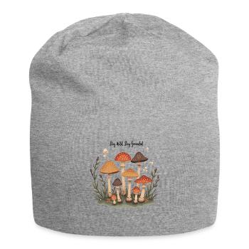 Mushroom Mushrooms Retro Forest Motif for Nature Lovers - Jersey Beanie - heather grey - Front