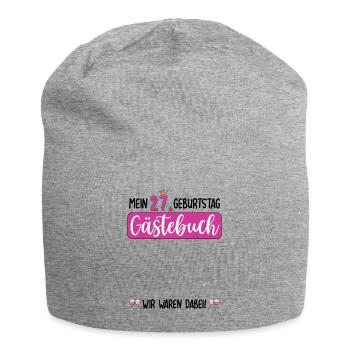 Frauen 27. Geburtstag Unterschreiben für Gäste - Jersey-Beanie - Grau meliert - Vorne