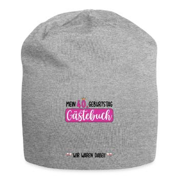 Frauen 40. Geburtstag Unterschreiben für Gäste - Jersey-Beanie - Grau meliert - Vorne