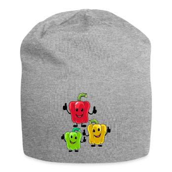 Paprika Gemüse Vegetarisch - Jersey-Beanie - Grau meliert - Vorne