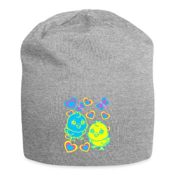 poussin Pâques enfant enfants - Bonnet en jersey - gris chiné - Devant
