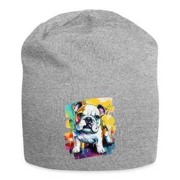 Chien de combat Bulldog - Bonnet en jersey - gris chiné - Devant