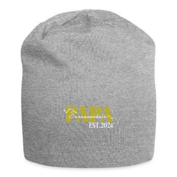 Papa Sonnenschein 2024 Bestes Geschenk - Jersey-Beanie - Grau meliert - Vorne