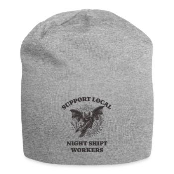 Support Local Night Shift Workers Lustiges Bat - Jersey-Beanie - Grau meliert - Vorne