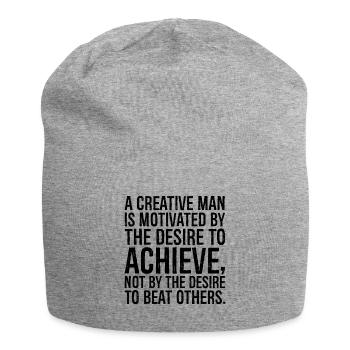 a creative man is motivated by the desire to - Jersey Beanie - heather grey - Front