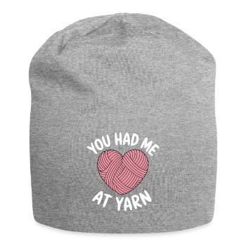 Du Hattest Mich Bei Yarn Knitting Needles CrafterLustig - Jersey-Beanie - Grau meliert - Vorne
