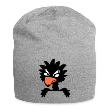 Corbeau oiseau Peeps Mal Cool Drôle Bande dessinée Humour Amusant - Bonnet en jersey - gris chiné - Devant