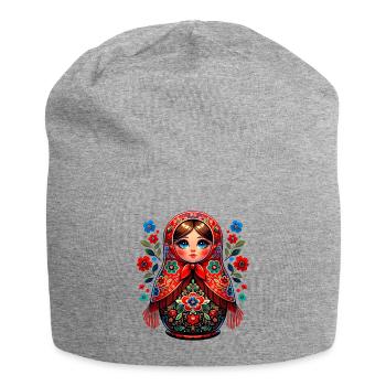 Russian Girl! Matryoshka Russian for Russians - Jersey Beanie - heather grey - Front