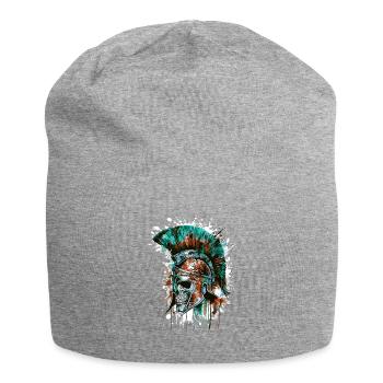 Spartan Skull - Jersey Beanie - heather grey - Front