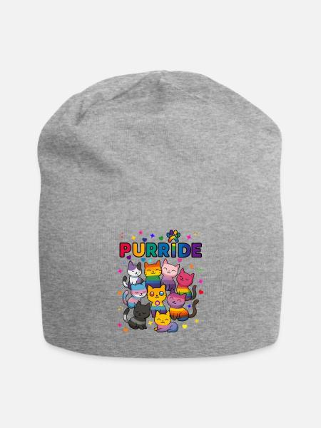 Purride LGBT Katzen - Jersey-Beanie - Grau meliert