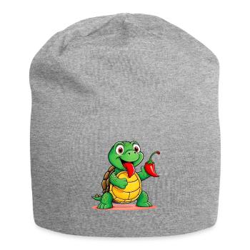 Tortue mangeuse de piment fort - Bonnet en jersey - gris chiné - Devant