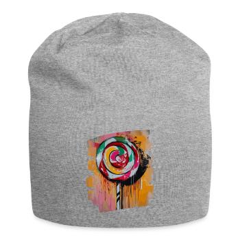 Sucette sucette bonbons bonbons - Bonnet en jersey - gris chiné - Devant
