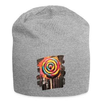 Sucette sucette bonbons bonbons - Bonnet en jersey - gris chiné - Devant