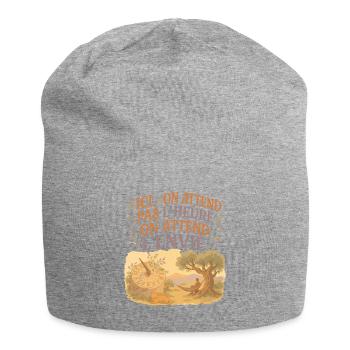 Ici on attend pas l'heure on attend l'envie - Bonnet en jersey - gris chiné - Devant