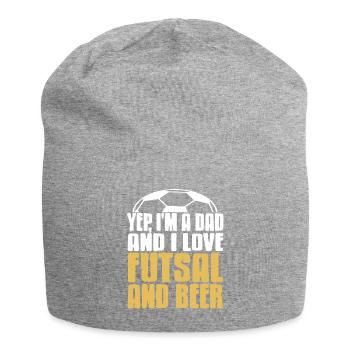 Yep I'm a Dad and I Love Futsal and Beer Humor - Jersey-Beanie - Grau meliert - Vorne