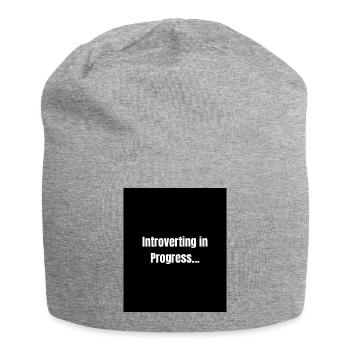 Introverting – Quiet Mode ON - Bonnet en jersey - gris chiné - Devant