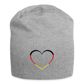 Deutsch Deutschland Herz Herzen Länder Land - Jersey-Beanie - Grau meliert - Vorne