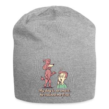 Mein Hund ist so schlau... - Jersey-Beanie - Grau meliert - Vorne