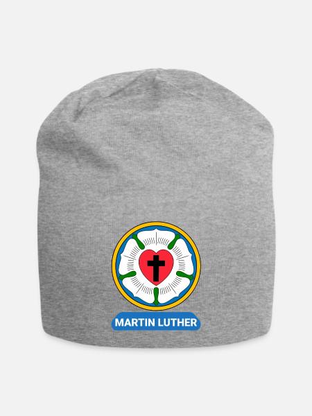 Lutherrose Martin Luther Symbol Wappen - Jersey-Beanie - Grau meliert