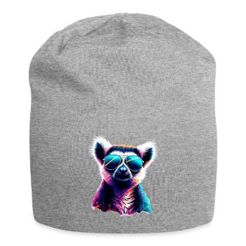 Dj Lémurien avec lunettes de soleil T-Shirt - Bonnet en jersey - gris chiné - Devant