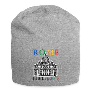 Rom 2025 Jubiläum und Vatikan St. Peter v6 - Jersey-Beanie - Grau meliert - Vorne