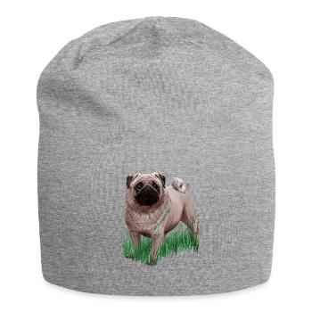 Mops - Jersey-Beanie - Grau meliert - Vorne