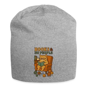 Cat reader in a comfortable armchair - Jersey Beanie - heather grey - Front