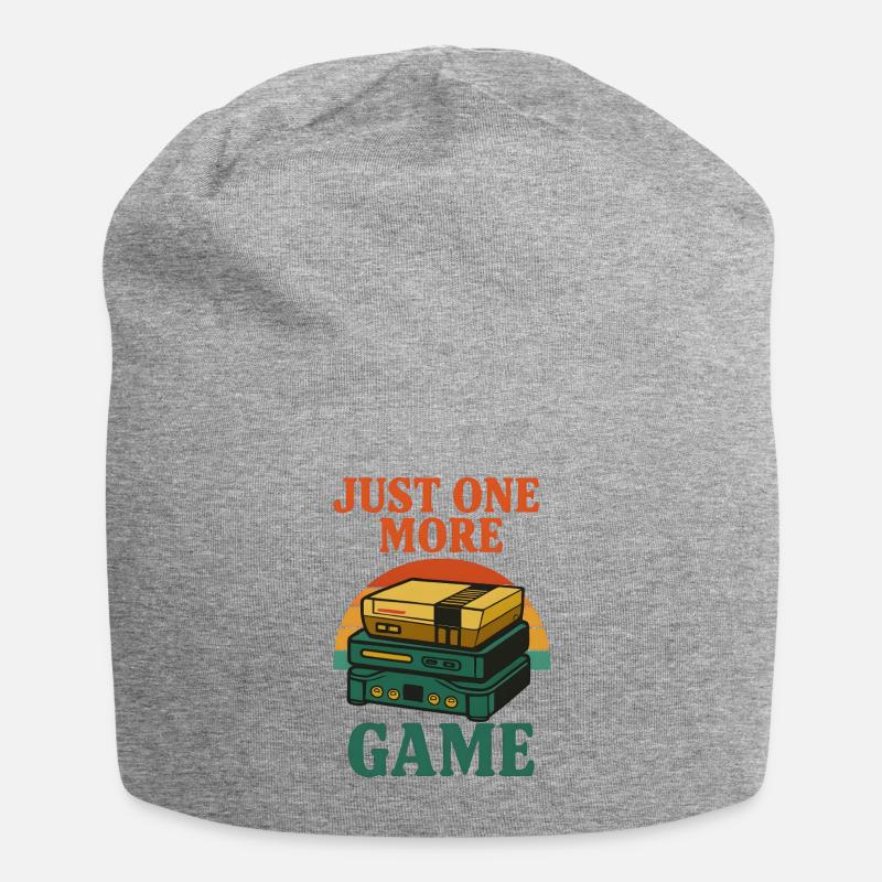Retro gaming stack illustration - Jersey Beanie - heather grey