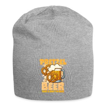 Pretzel und Bier Spaßmotivation Bretzel - Jersey-Beanie - Grau meliert - Vorne