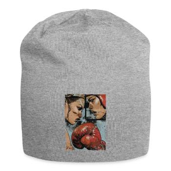 Intensives Boxer Clash Kunstwerk - Jersey-Beanie - Grau meliert - Vorne
