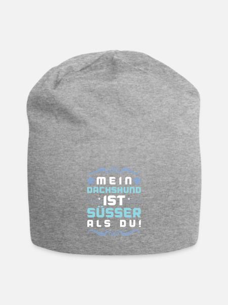 dackel dachshund hund spruch - Jersey-Beanie - Grau meliert