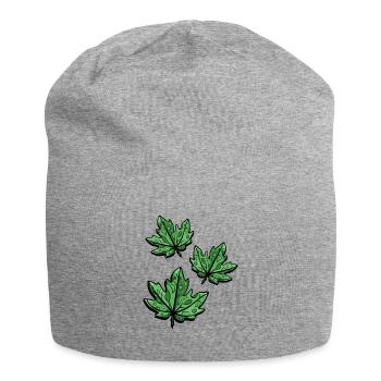 Blatt Herbstlich Ahorn - Jersey-Beanie - Grau meliert - Vorne