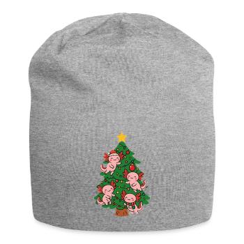 Axolotl schmücken Weihnachtsbaum - Jersey-Beanie - Grau meliert - Vorne